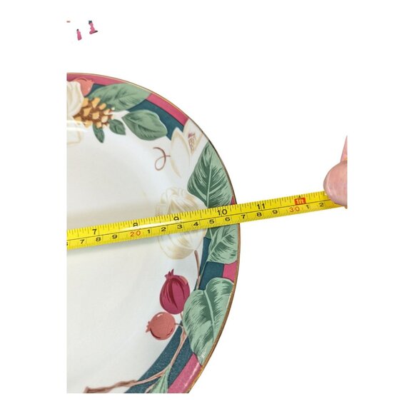 Vintage 1998 Tienshan Fine China Magnolia Dinner Plates 10.5 inches Set Of 2 - Picture 3 of 5